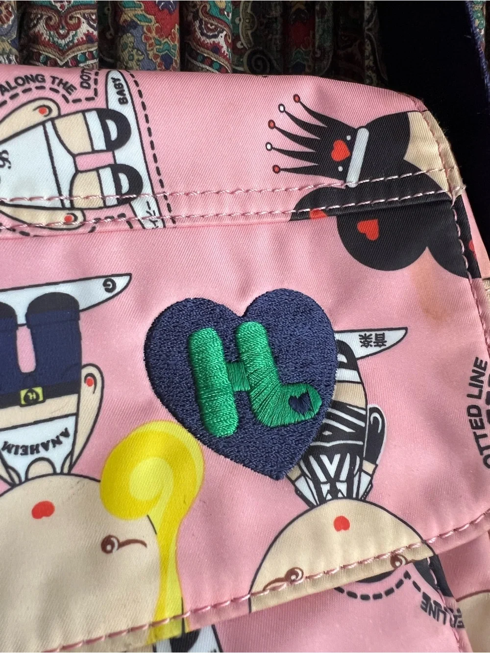 Harajuku Lovers Pink Character Patchwork Crossbody Bag